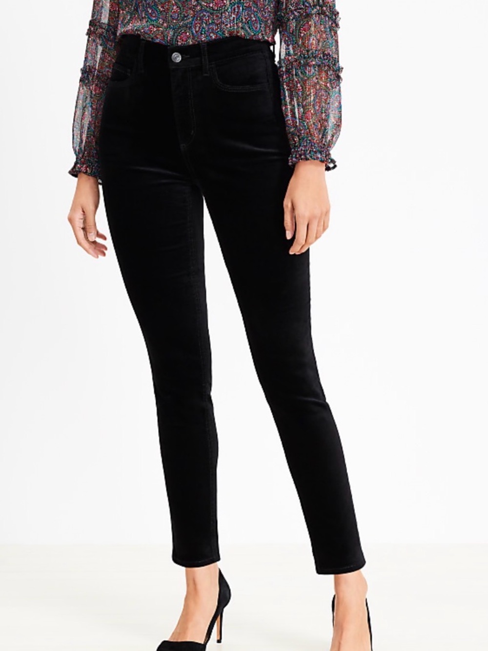 NWT Loft Curvy Velvet Skinny Pants